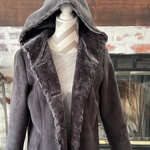 Hooded Fur lined long coat